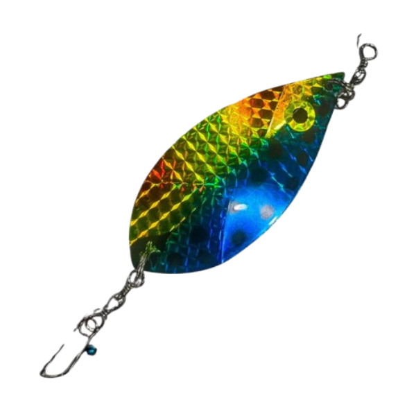 Magnum Willow Leaf Dodger Blue Rainbow fishing lure