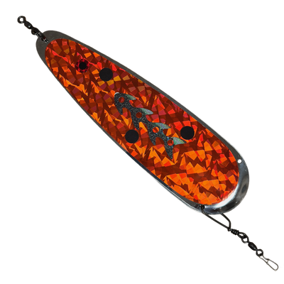 Trolling Dodger 9" - Kokanee & Trout in Orange w/ Gold Tribal for kokanee, trout - Catch America product image