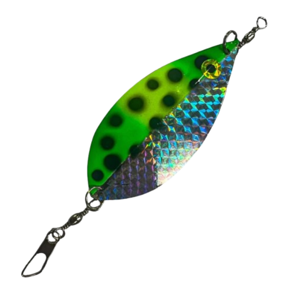 Magnum Willow Leaf Dodger Green flash fishing spoon