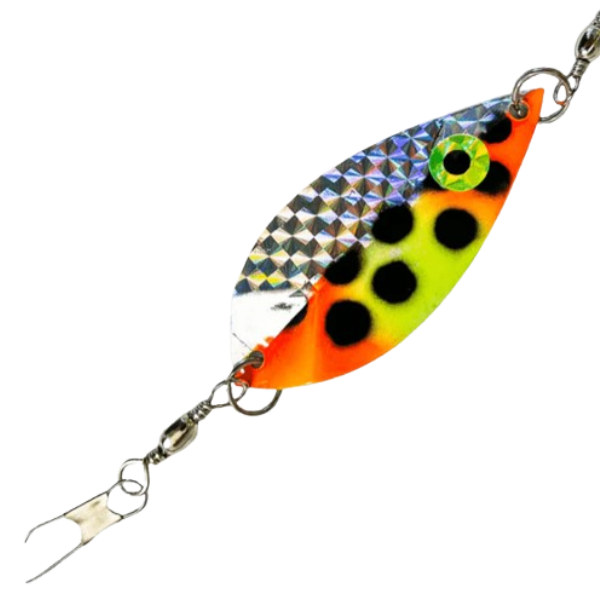 Magnum Willow Leaf Dodger Orange sparkle lure