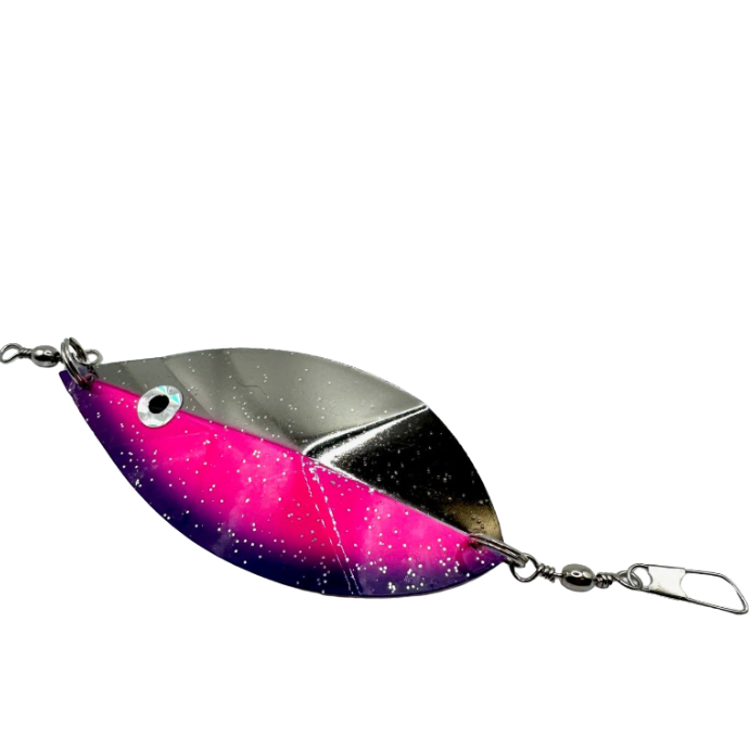 Magnum Willow Leaf Dodger Pink Purple blade trout dodger