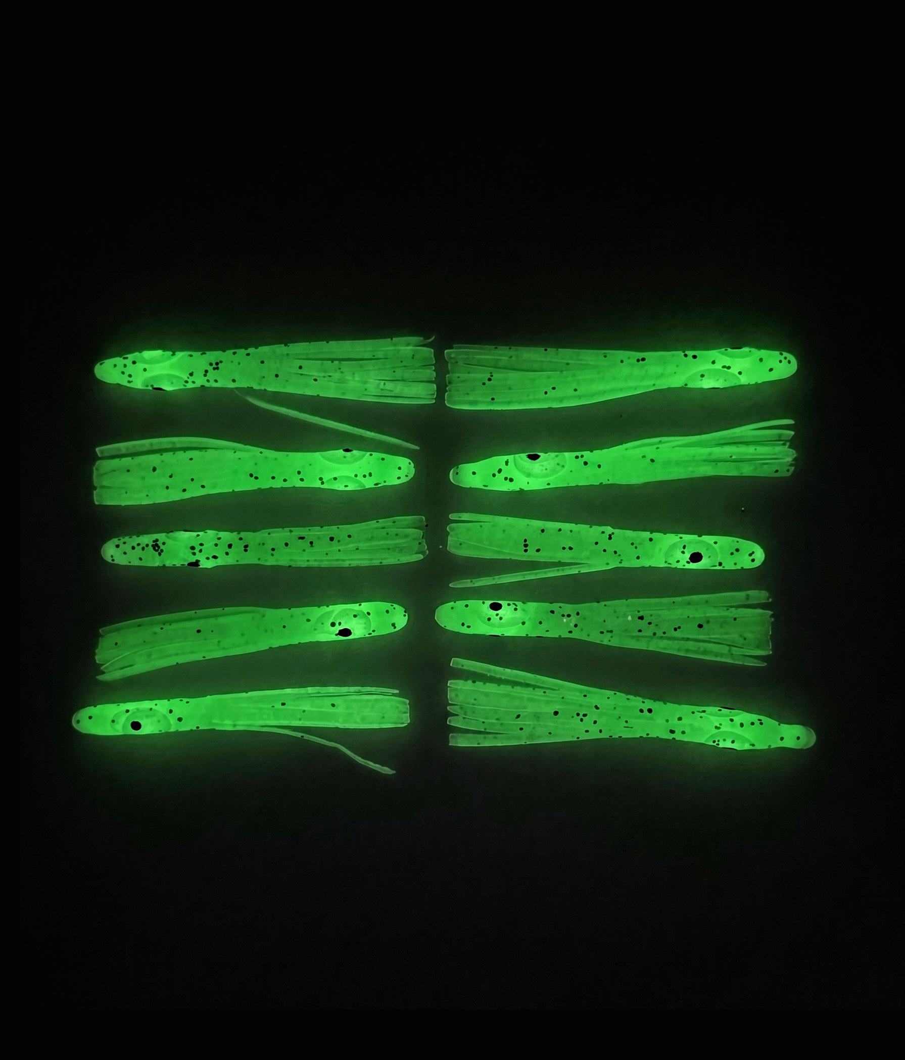 Catch America 1.5 inch Glow Micro Hoochie - 10 Pack