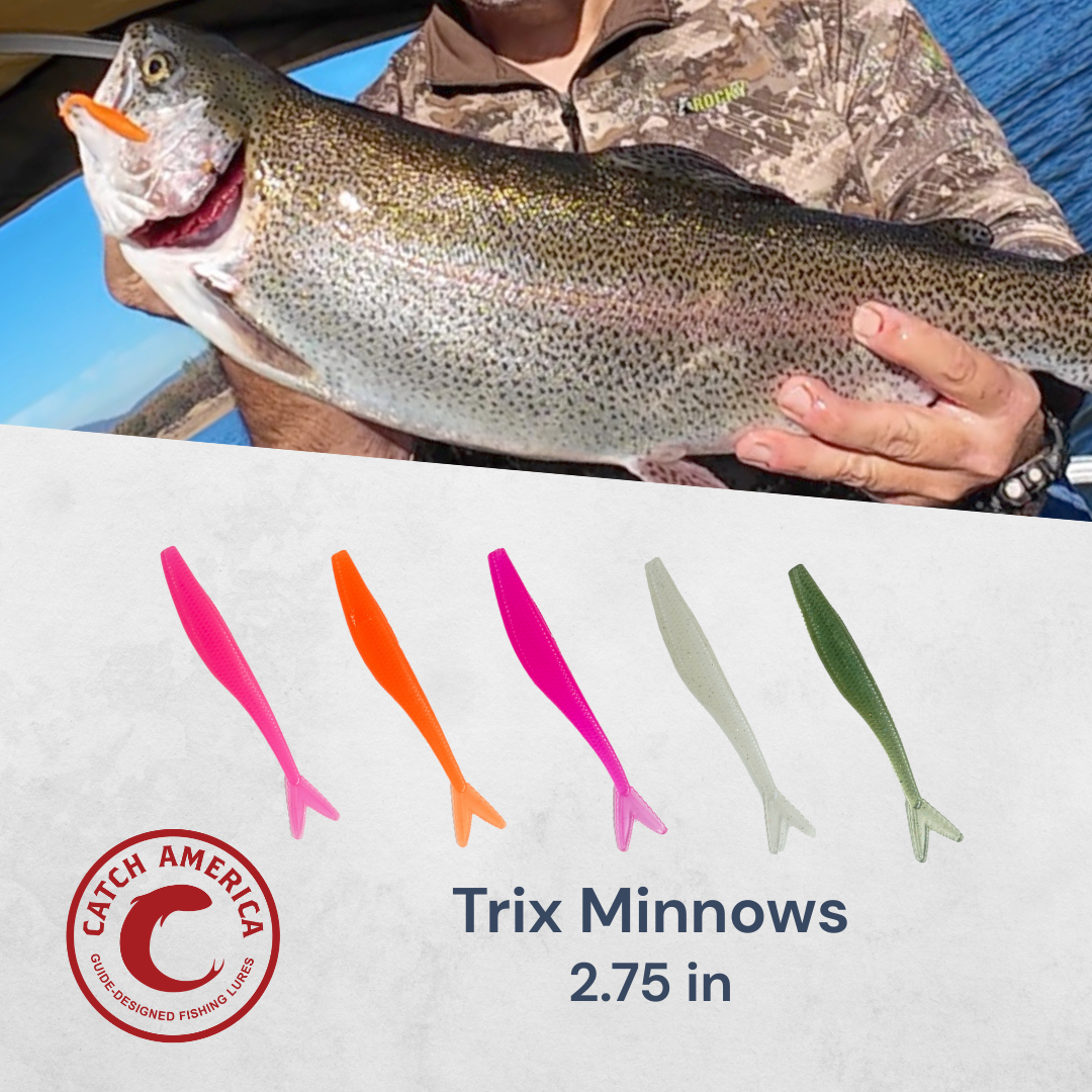 best lures to catch trout Trix Minnows – Trout Soft Bait 5 Pack – Catch America