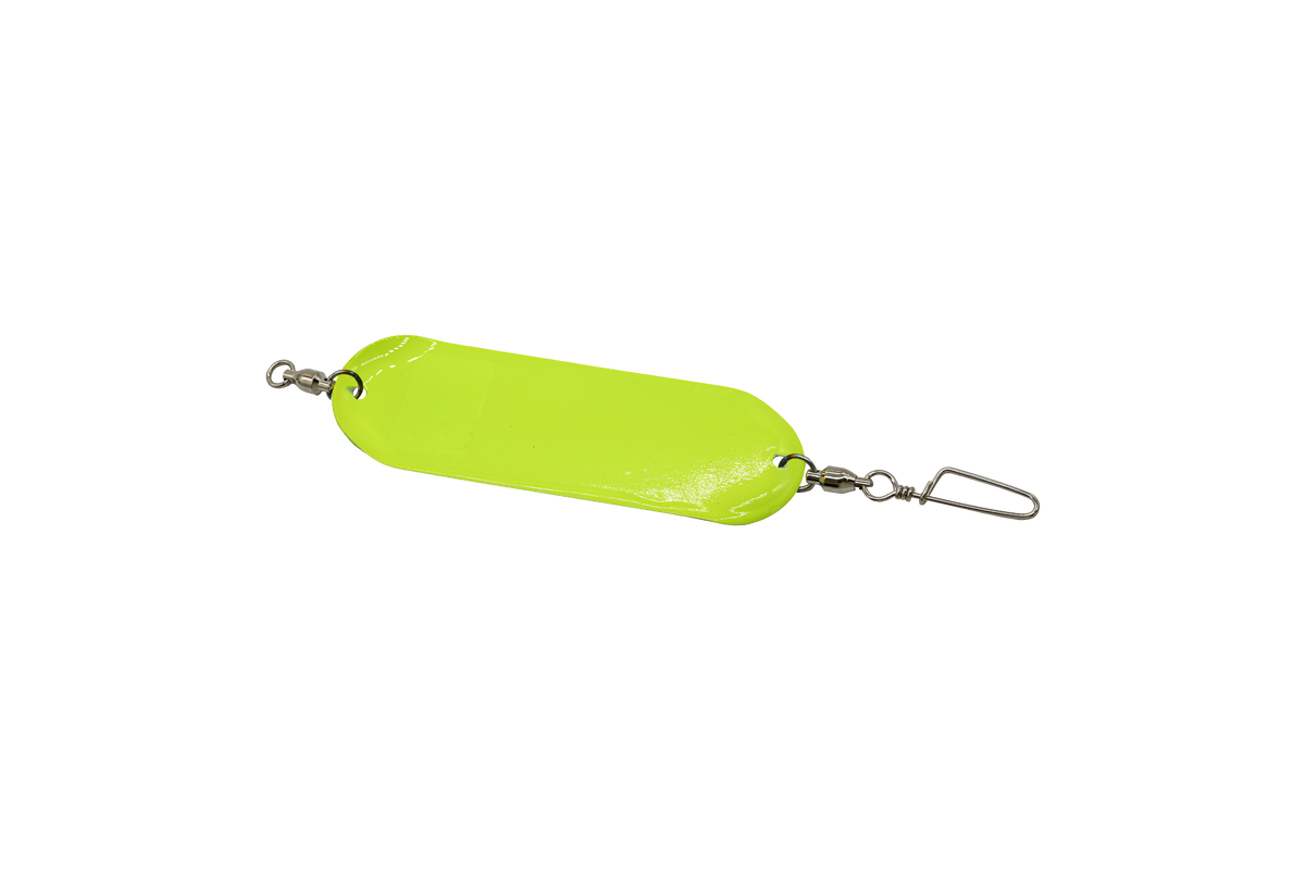Slim UV Dodger 4.5" - Kokanee & Trout in Chartreuse - Smooth for kokanee, trout - Catch America product image