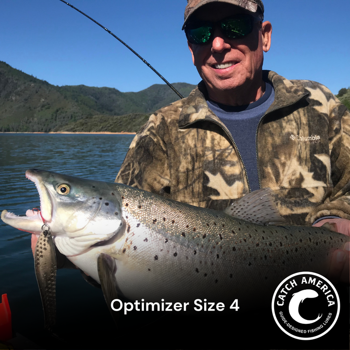 Optimizer Size 4 trolling spoon for striped bass, rainbow trout, and landlocked salmon