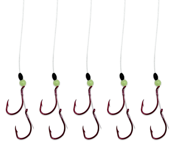 Monofilament Double Hook Leader Packs - 5 Pack in #4 - 5 Pack for king salmon, kokanee, landlocked salmon - Catch America product image