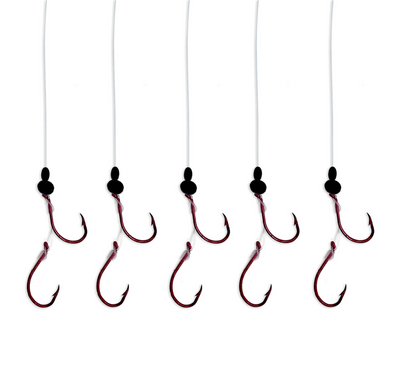 Monofilament Double Hook Leader Packs - 5 Pack in #2 - 5 Pack for king salmon, kokanee, landlocked salmon - Catch America product image
