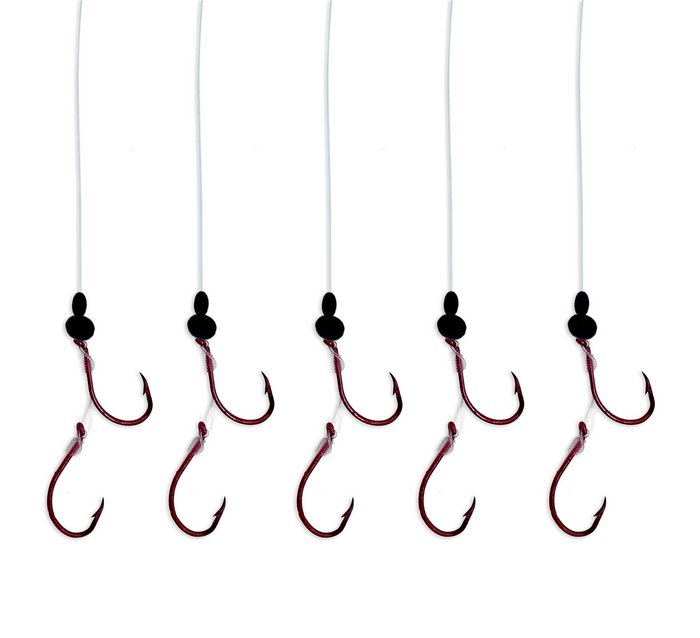 Monofilament Double Hook Leader Packs - 5 Pack