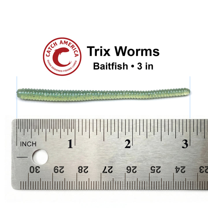Trix Worms 3" - Trout Soft Bait - 25 Pack for king salmon, salmon, trout - Catch America product image