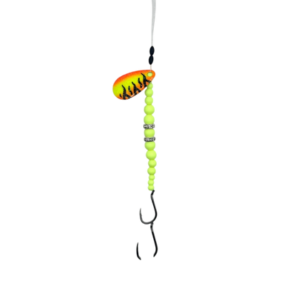 Max's Spinning Rings - Double Hook in Chartreuse Tiger for kokanee, trout - Catch America product image