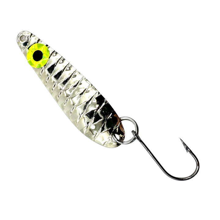 Trigger Spoon 2.25" - Trout & Landlocked Salmon in Death Prism Silver for king salmon, landlocked salmon, trout - Catch America product image