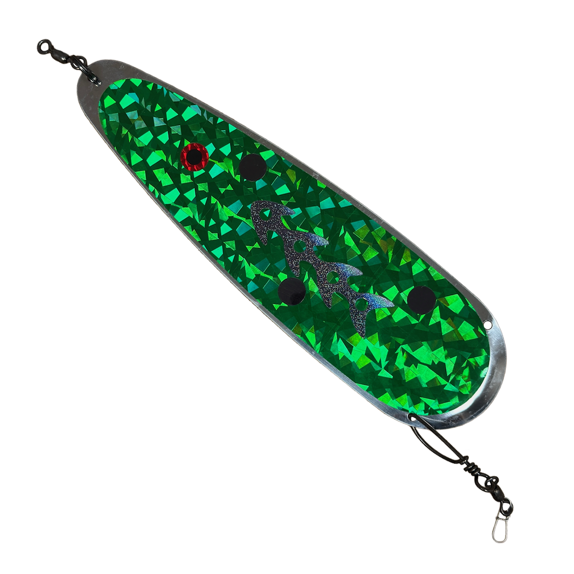 Trolling Dodger 9" - Kokanee & Trout in Green w/ Black Tribal for kokanee, trout - Catch America product image