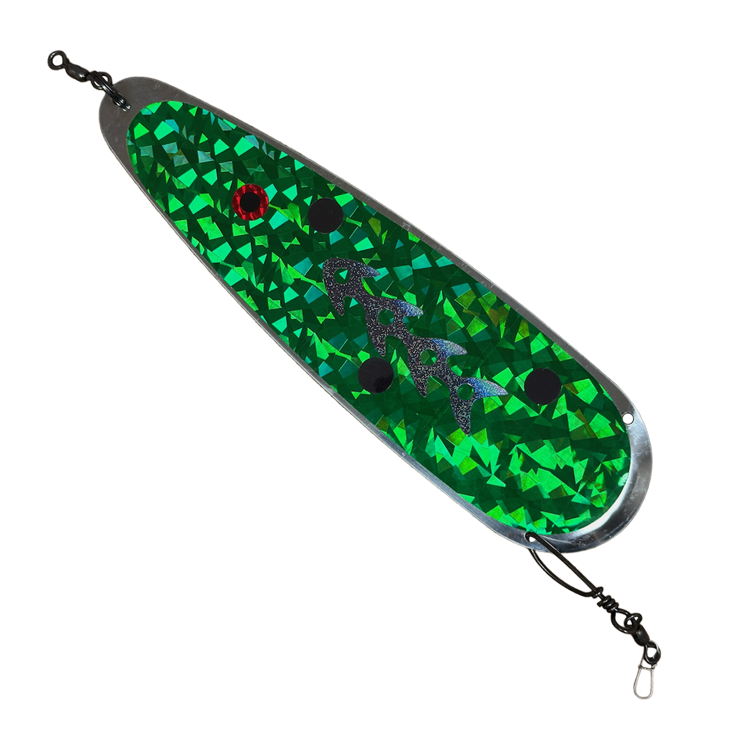 Trolling Dodger 9" - Kokanee & Trout in Green w/ Black Tribal for kokanee, trout - Catch America product image