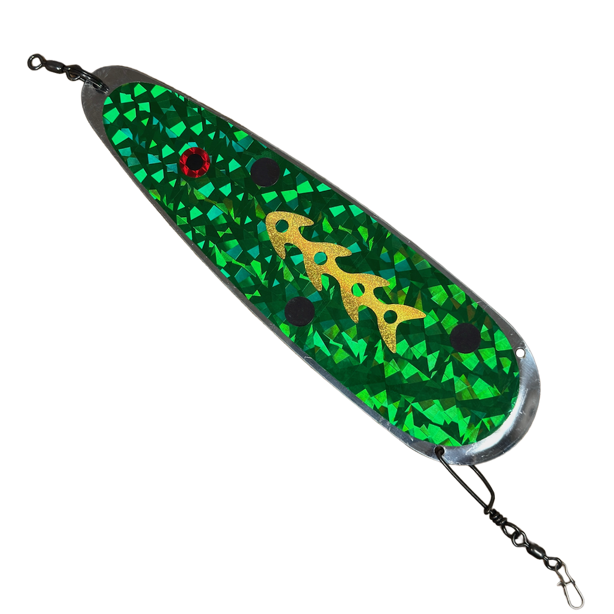 Trolling Dodger 9" - Kokanee & Trout in Green w/ Gold Tribal for kokanee, trout - Catch America product image