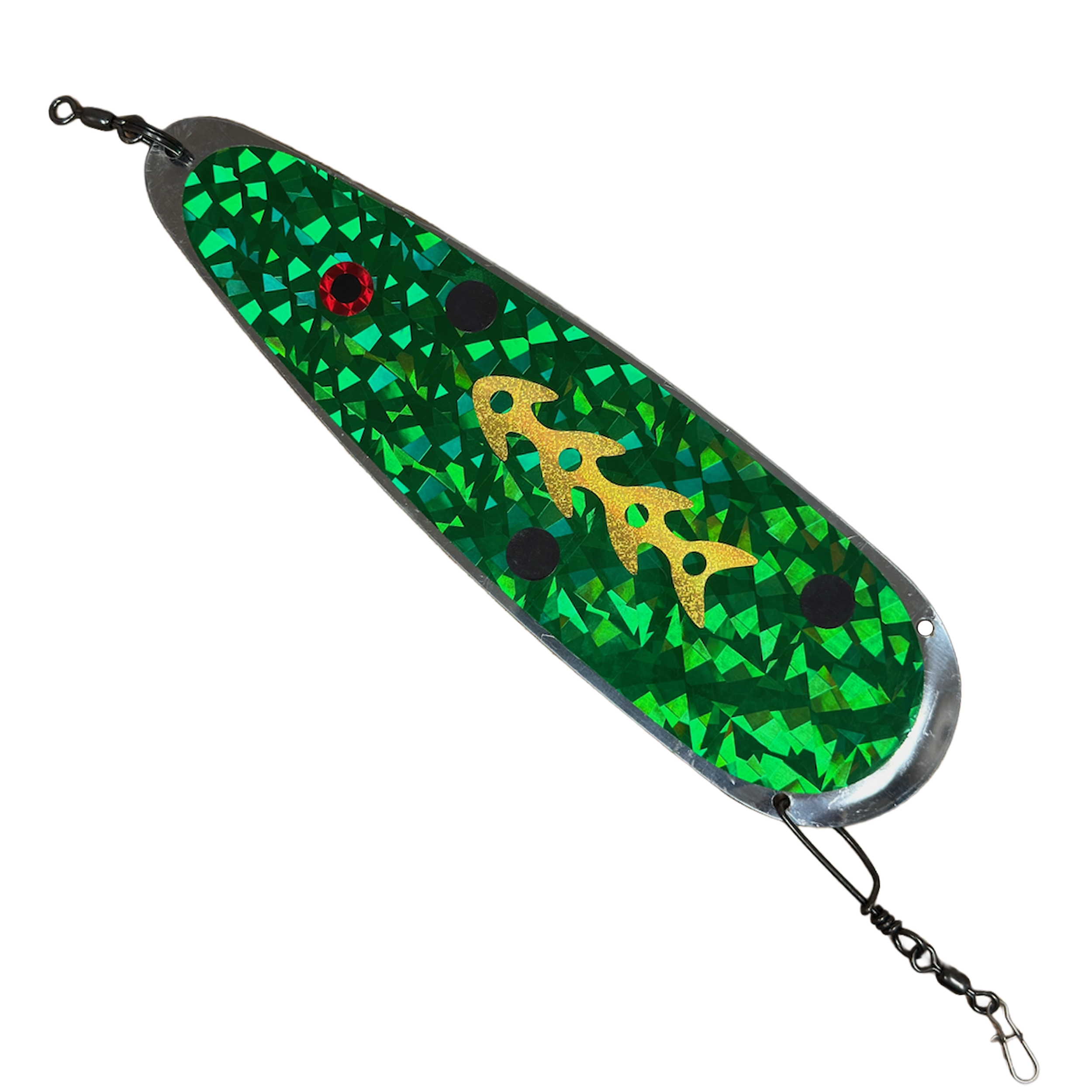 Trolling Dodger 9" - Kokanee & Trout in Green w/ Gold Tribal for kokanee, trout - Catch America product image