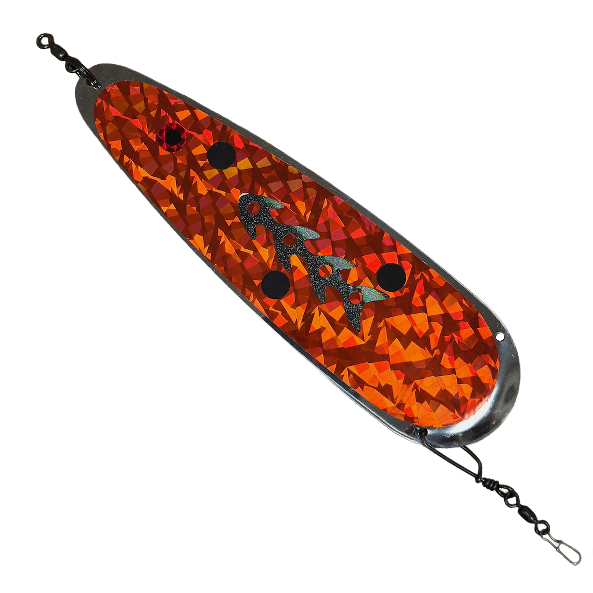 Trolling Dodger 9" - Kokanee & Trout in Orange w/ Gold Tribal for kokanee, trout - Catch America product image