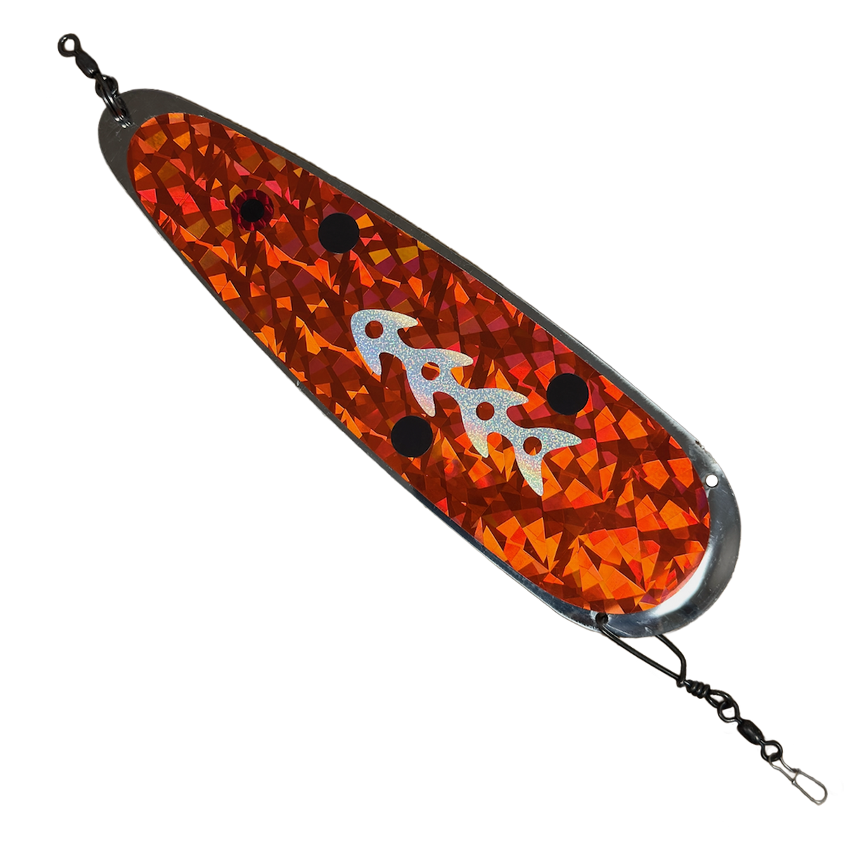 Trolling Dodger 9" - Kokanee & Trout in Orange w/ Silver Tribal for kokanee, trout - Catch America product image