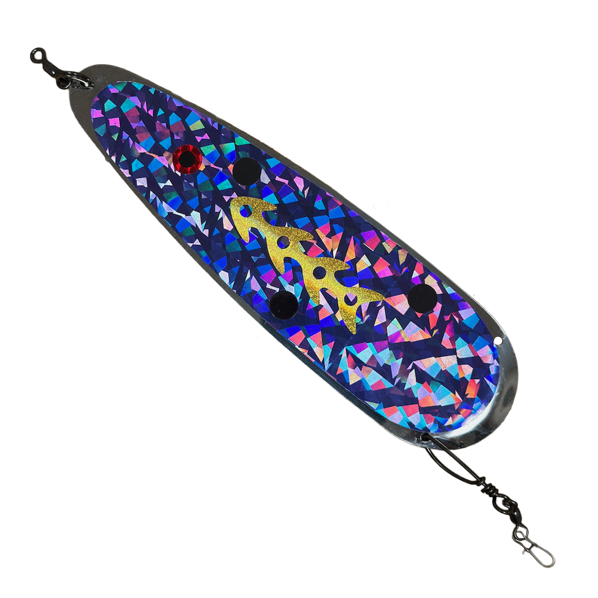 Trolling Dodger 9" - Kokanee & Trout in Purple w/ Gold Tribal for kokanee, trout - Catch America product image