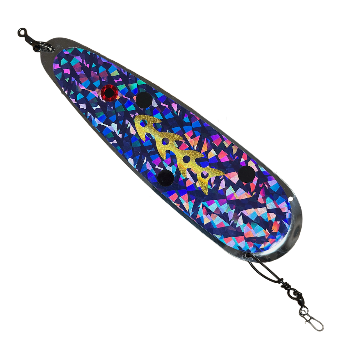 Trolling Dodger 9" - Kokanee & Trout in Purple w/ Gold Tribal for kokanee, trout - Catch America product image