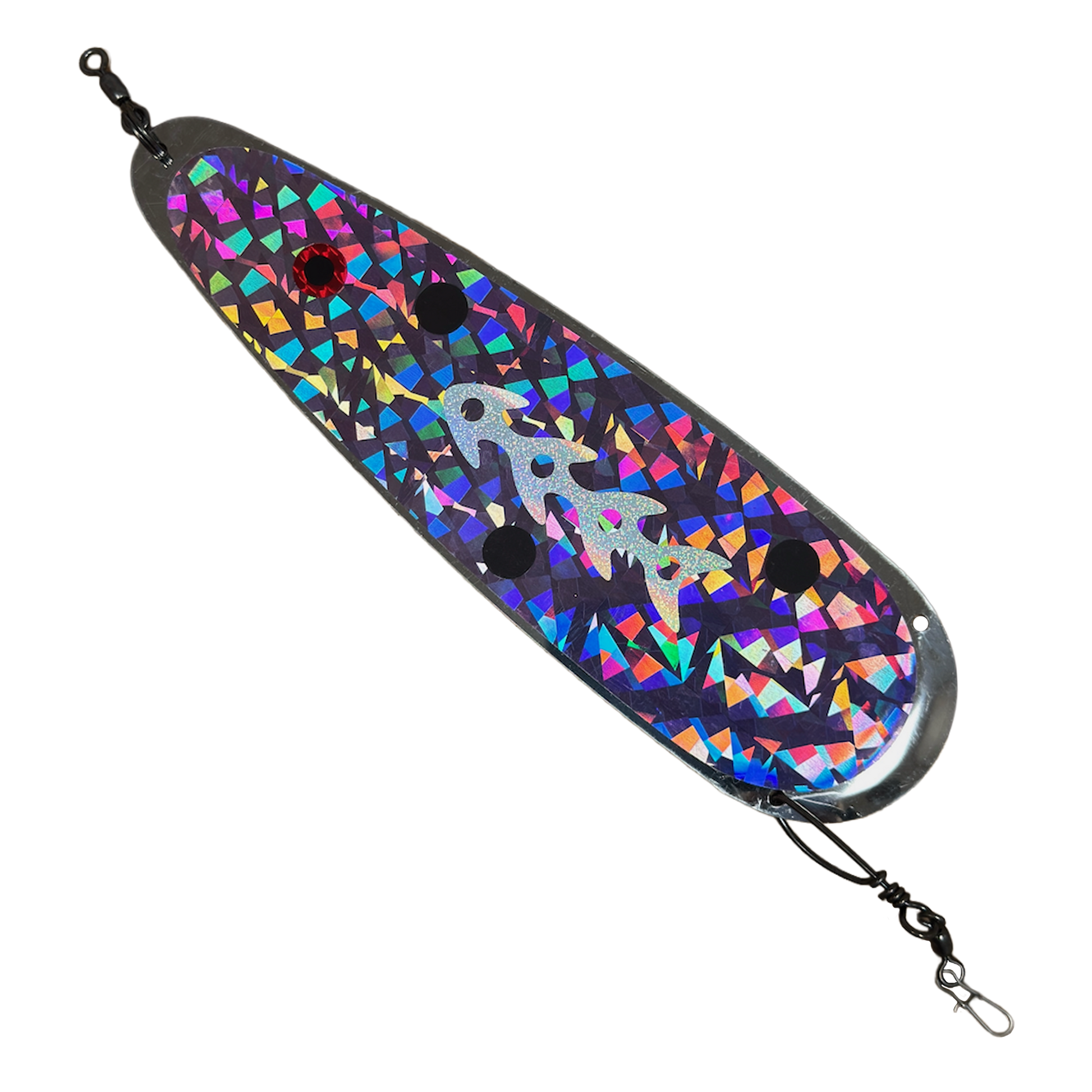 Trolling Dodger 9" - Kokanee & Trout in Purple w/ Silver Tribal for kokanee, trout - Catch America product image