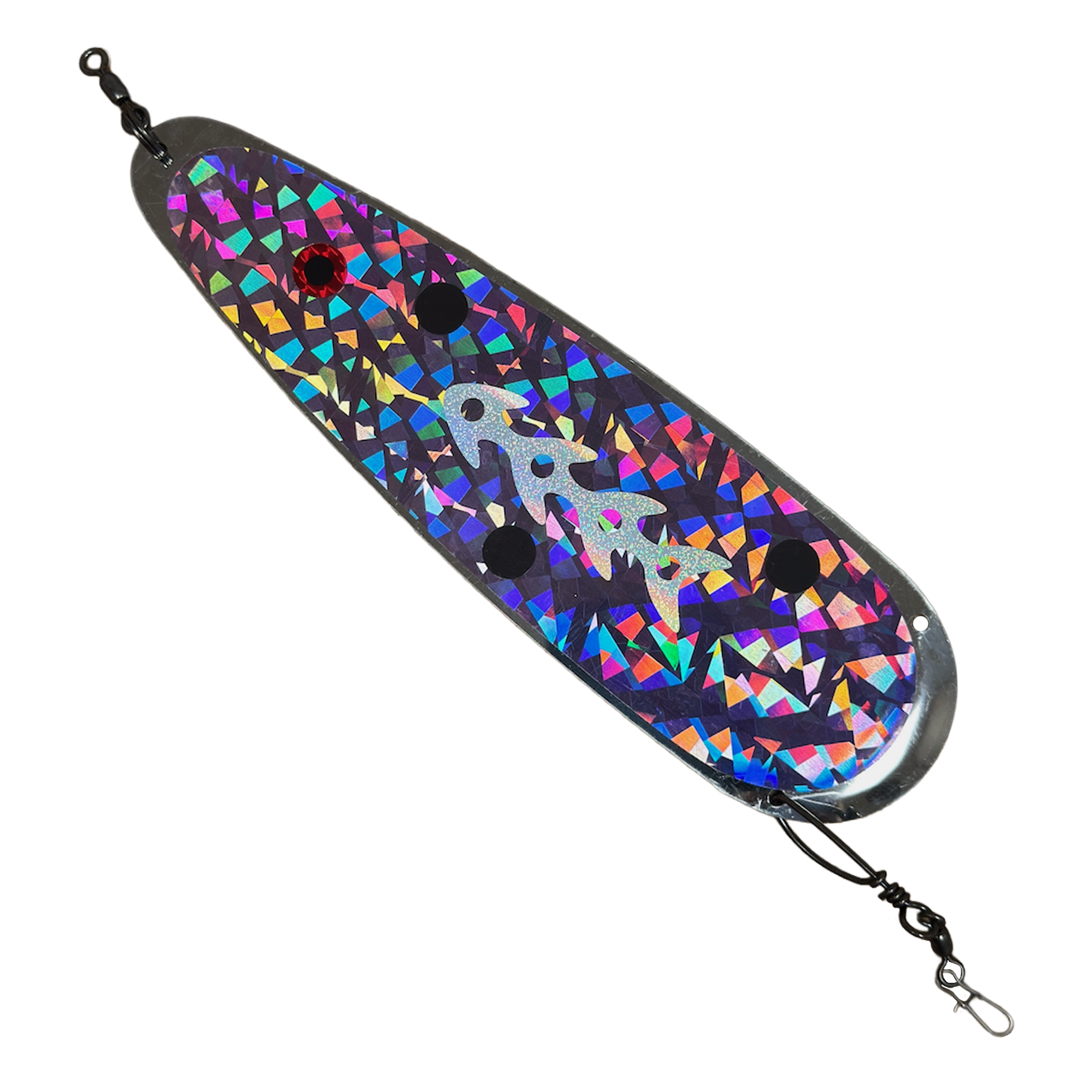 Trolling Dodger 9" - Kokanee & Trout in Purple w/ Silver Tribal for kokanee, trout - Catch America product image