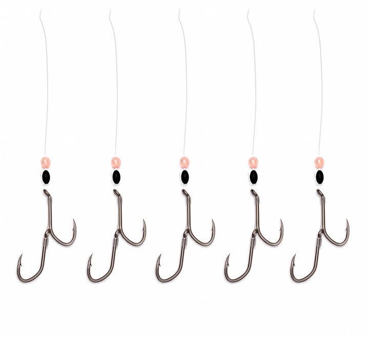 Monofilament Premium Maruto Sickle Double Hook Leaders - 5 Pack in Dark Grey / #4, Dark Grey / #2 for kokanee, trout - Catch America product image