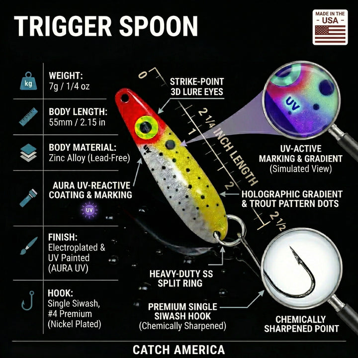 Trigger Spoon 2.25" - Trout & Landlocked Salmon for king salmon, landlocked salmon, trout - Catch America product image