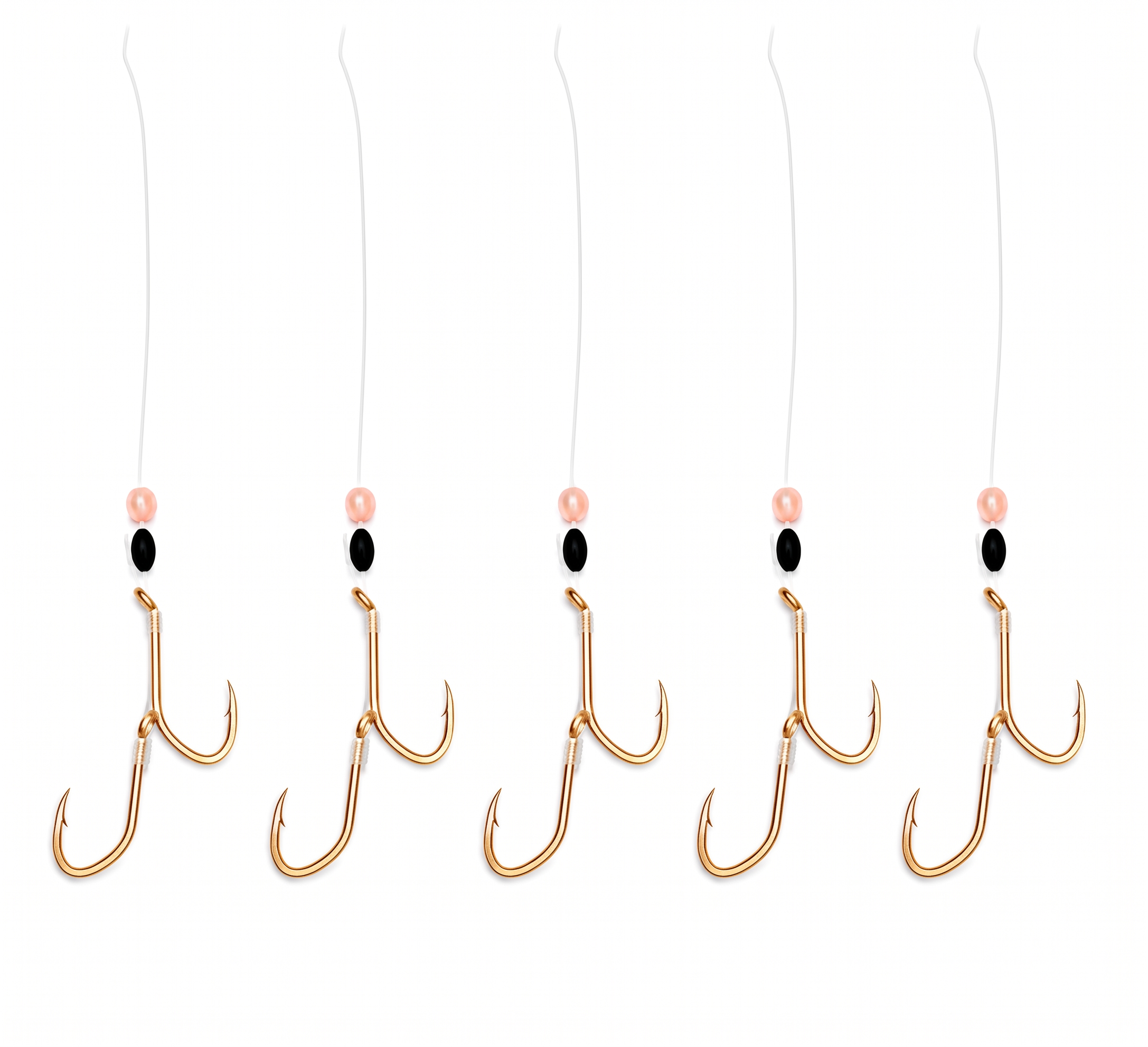Premium Maruto Sickle Double Hook Leaders - 5 Pack