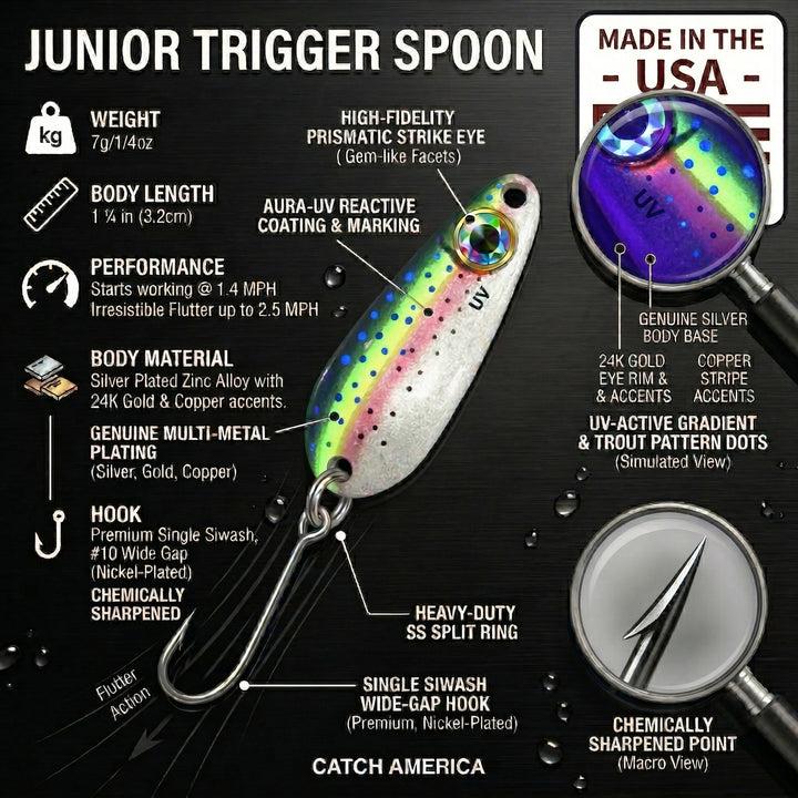 Junior Trigger Spoon 1.25" - Trout & Salmon for king salmon, landlocked salmon, salmon - Catch America product image