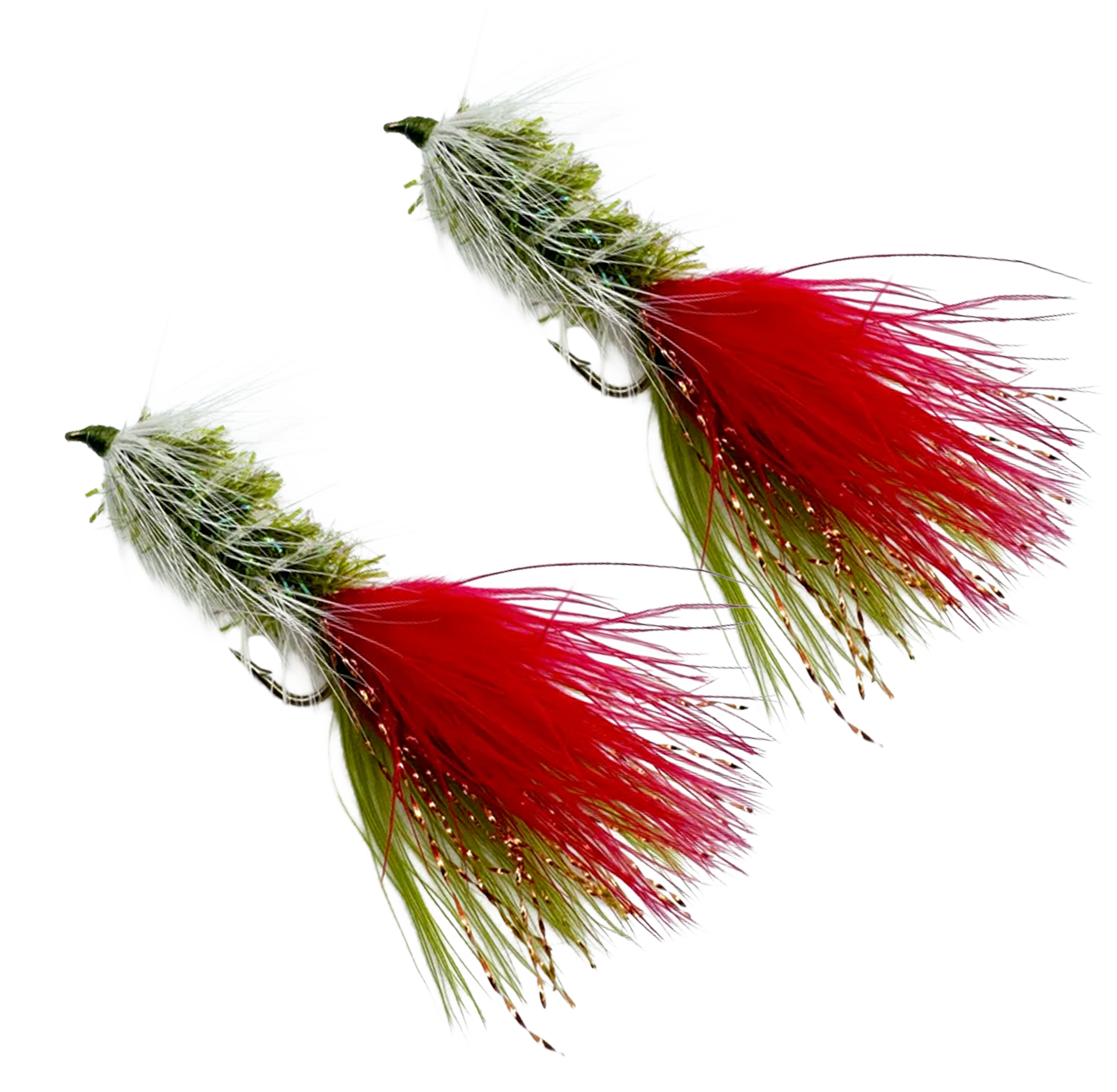 Trigger Bugger - Trout Trolling Fly - 2 Pack in Olive/White/Red for trout - Catch America product image