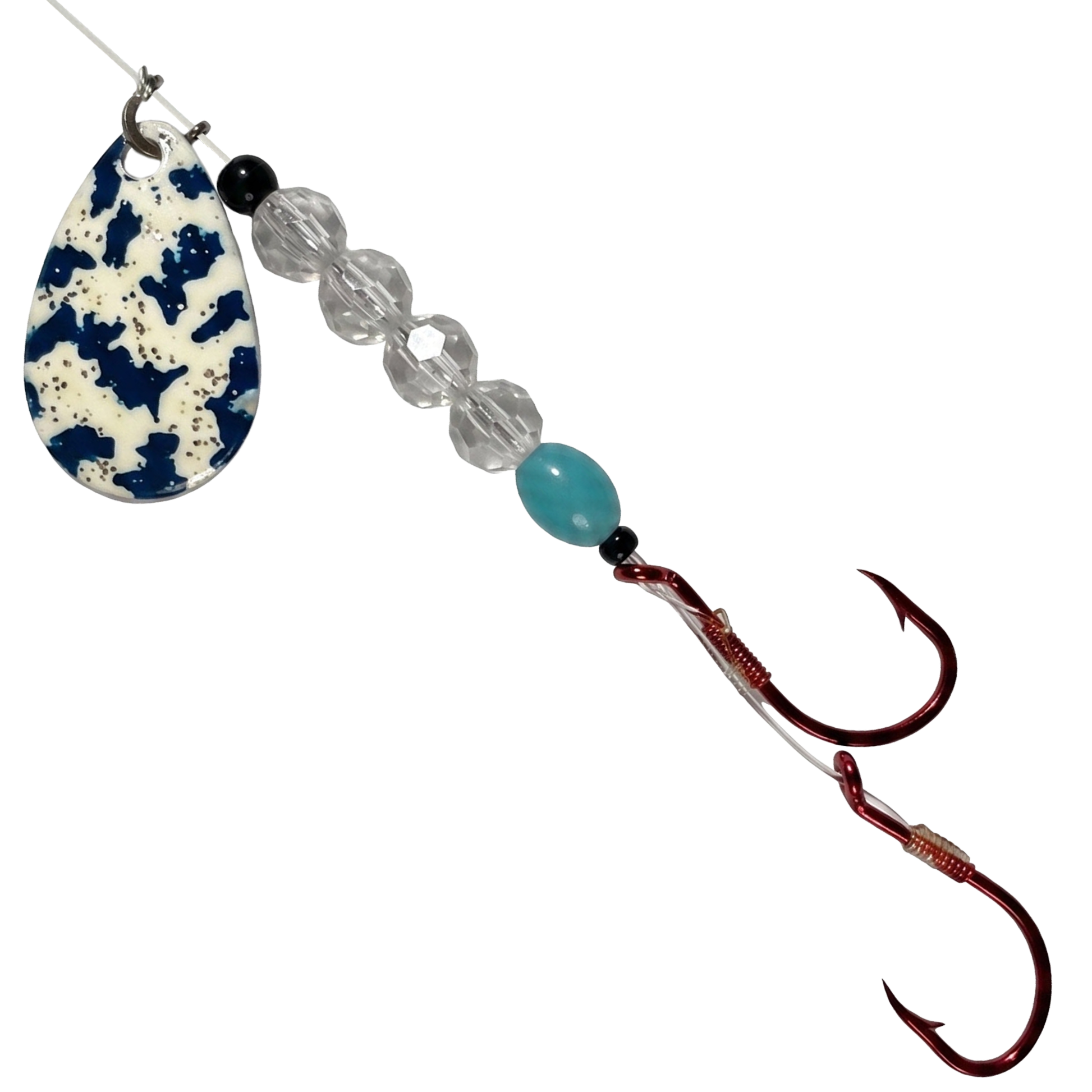 Uncle Larry's UV Glow Tiger Spinners in UV Glow Special Tiger – Blue for king salmon, kokanee, landlocked salmon - Catch America product image