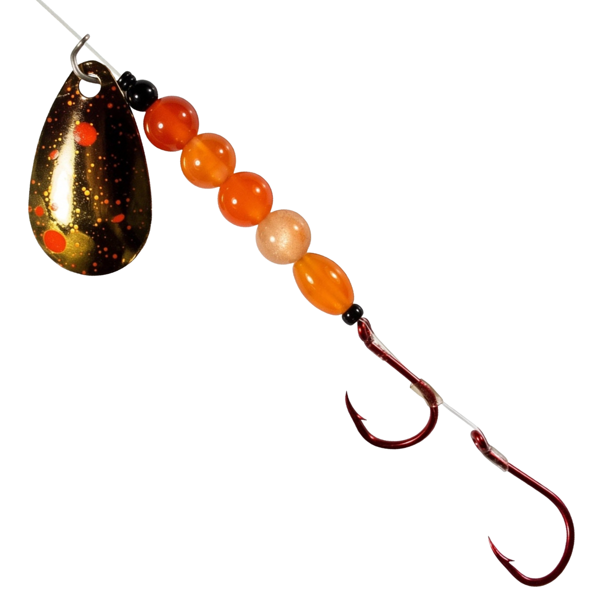 Uncle Larry's UV Glow Tiger Spinners in Special UV Glow - Copper/Orange for king salmon, kokanee, landlocked salmon - Catch America product image