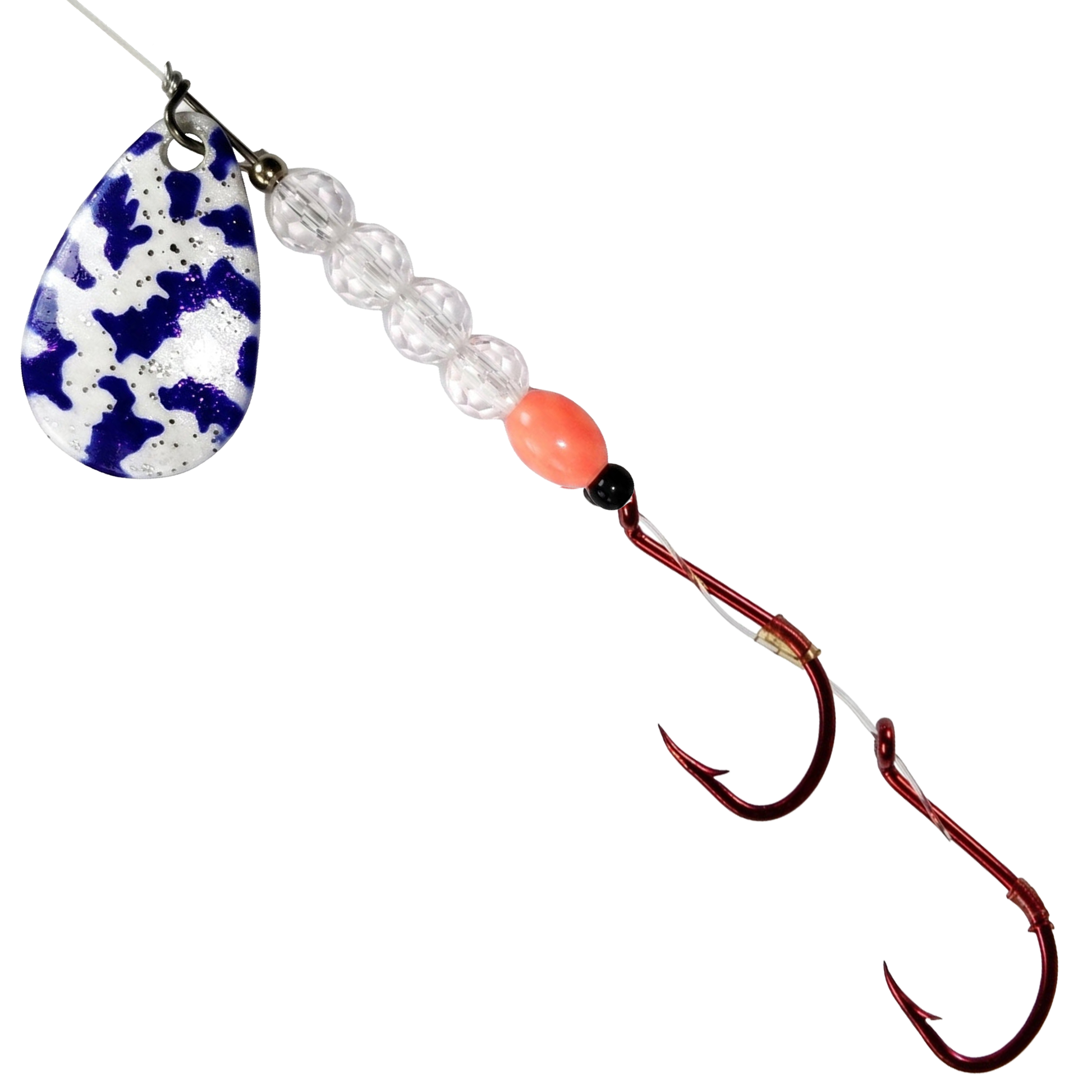 Uncle Larry's UV Glow Tiger Spinners in UV Glow Special Tiger – Mad People Eater for king salmon, kokanee, landlocked salmon - Catch America product image