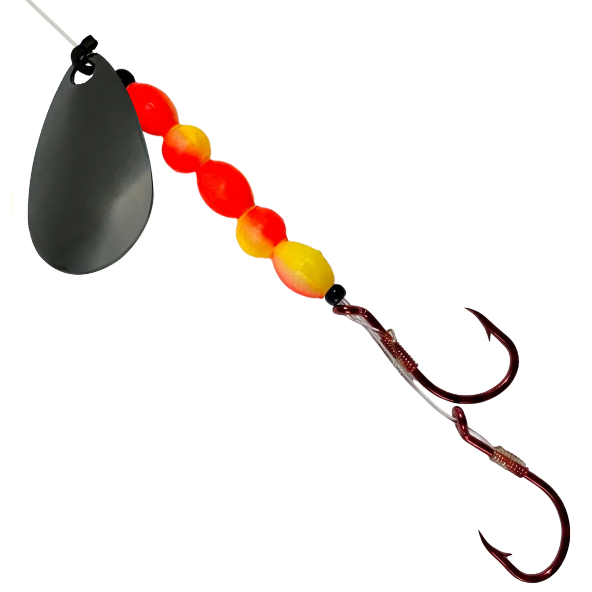 Uncle Larry's UV Glow Tiger Spinners in Black Popsicle for king salmon, kokanee, landlocked salmon - Catch America product image