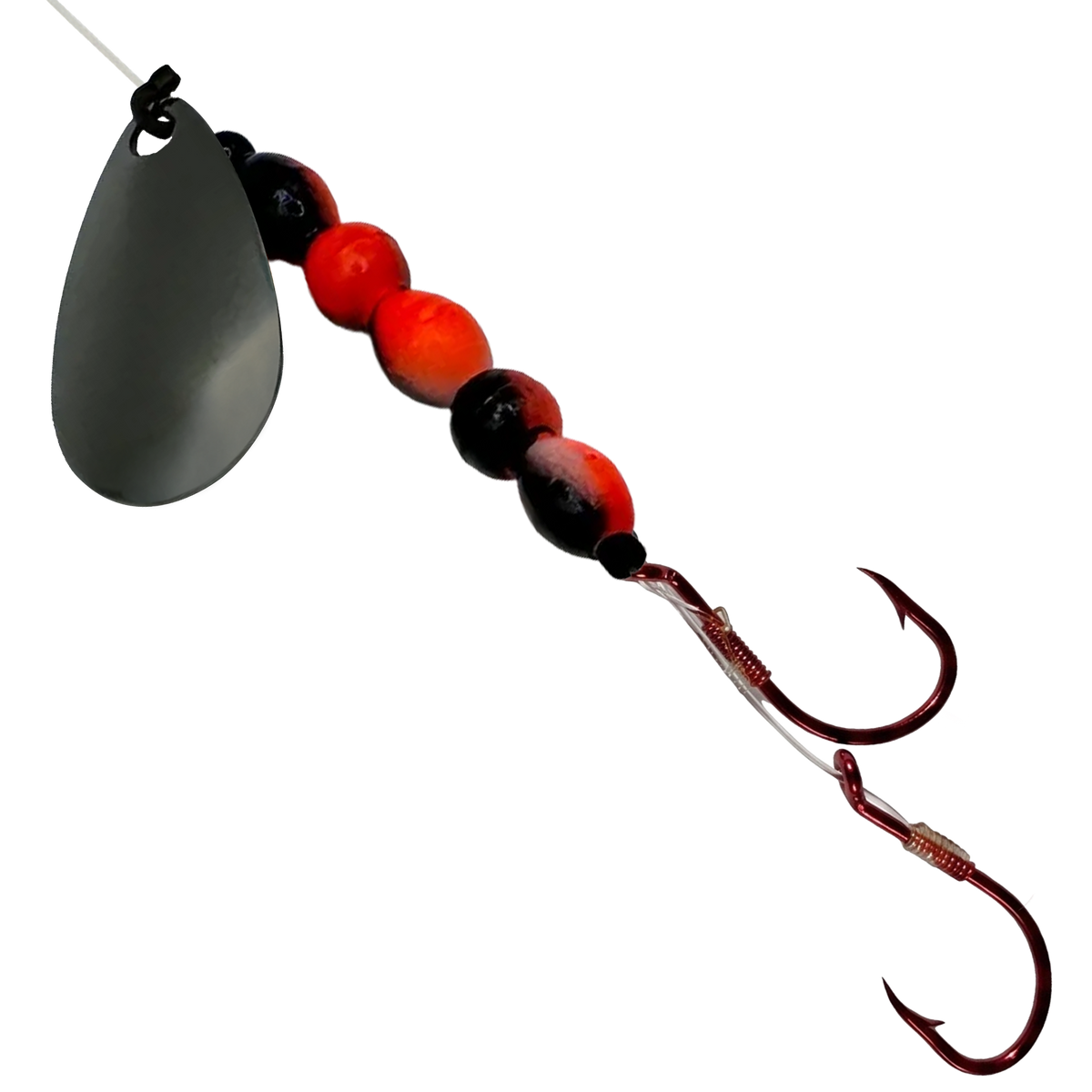 Uncle Larry's UV Glow Tiger Spinners in Bloody Mary for king salmon, kokanee, landlocked salmon - Catch America product image