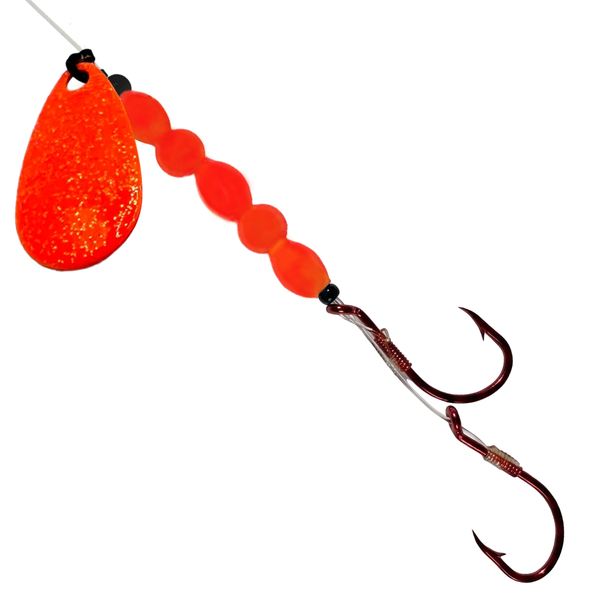 Uncle Larry's UV Glow Tiger Spinners in Copper Back for king salmon, kokanee, landlocked salmon - Catch America product image