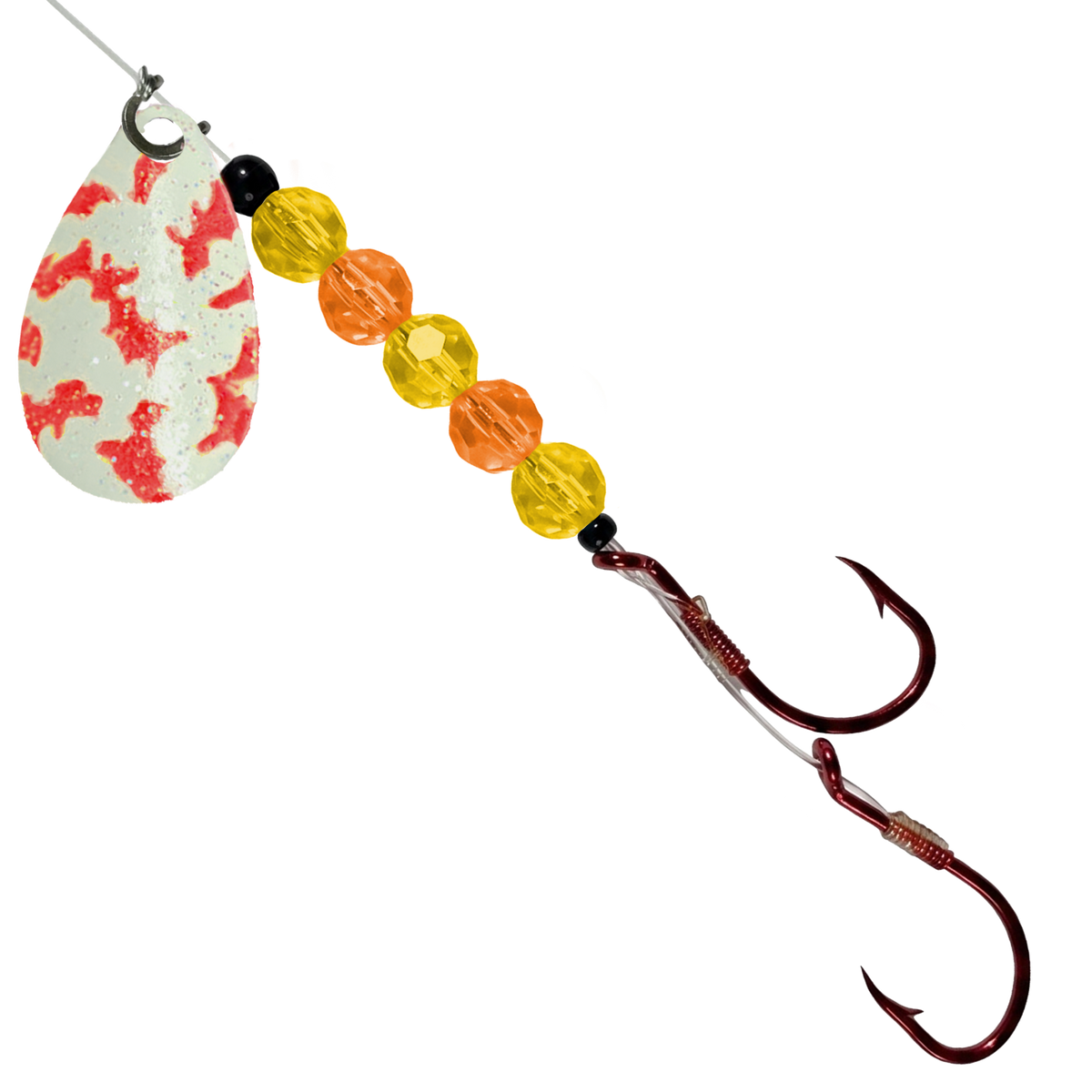 Uncle Larry's UV Glow Tiger Spinners in Special Tiger – Mad Crush for king salmon, kokanee, landlocked salmon - Catch America product image