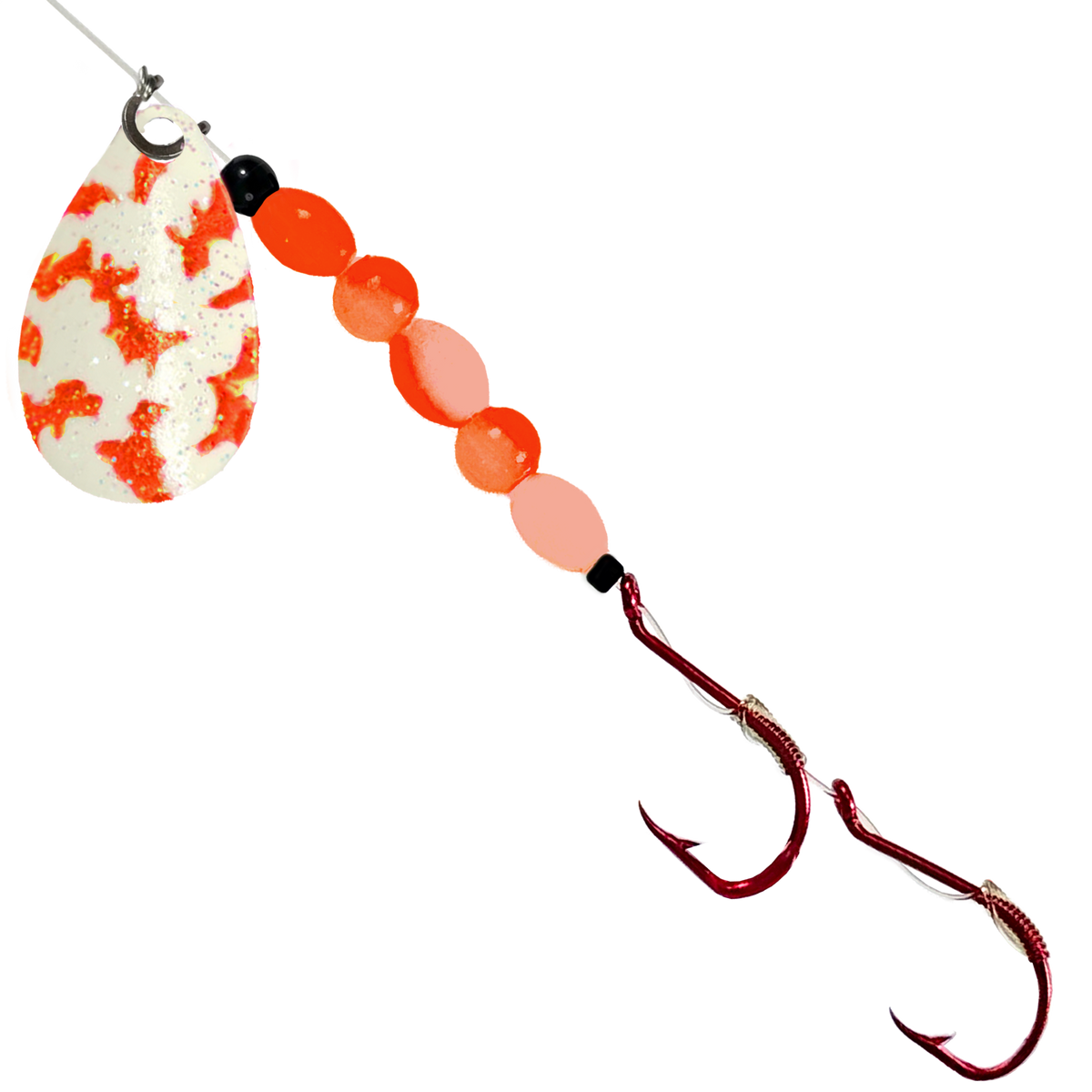 Uncle Larry's UV Glow Tiger Spinners in Special Tiger – Mad Desire for king salmon, kokanee, landlocked salmon - Catch America product image