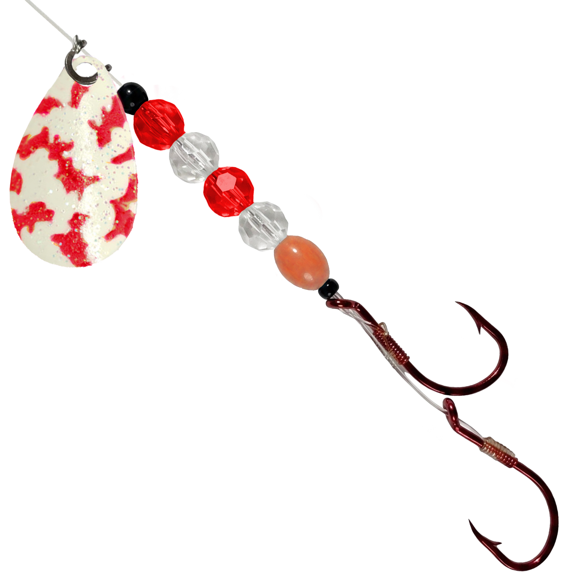 Uncle Larry's UV Glow Tiger Spinners in Special Tiger – Mad Fire & Ice for king salmon, kokanee, landlocked salmon - Catch America product image
