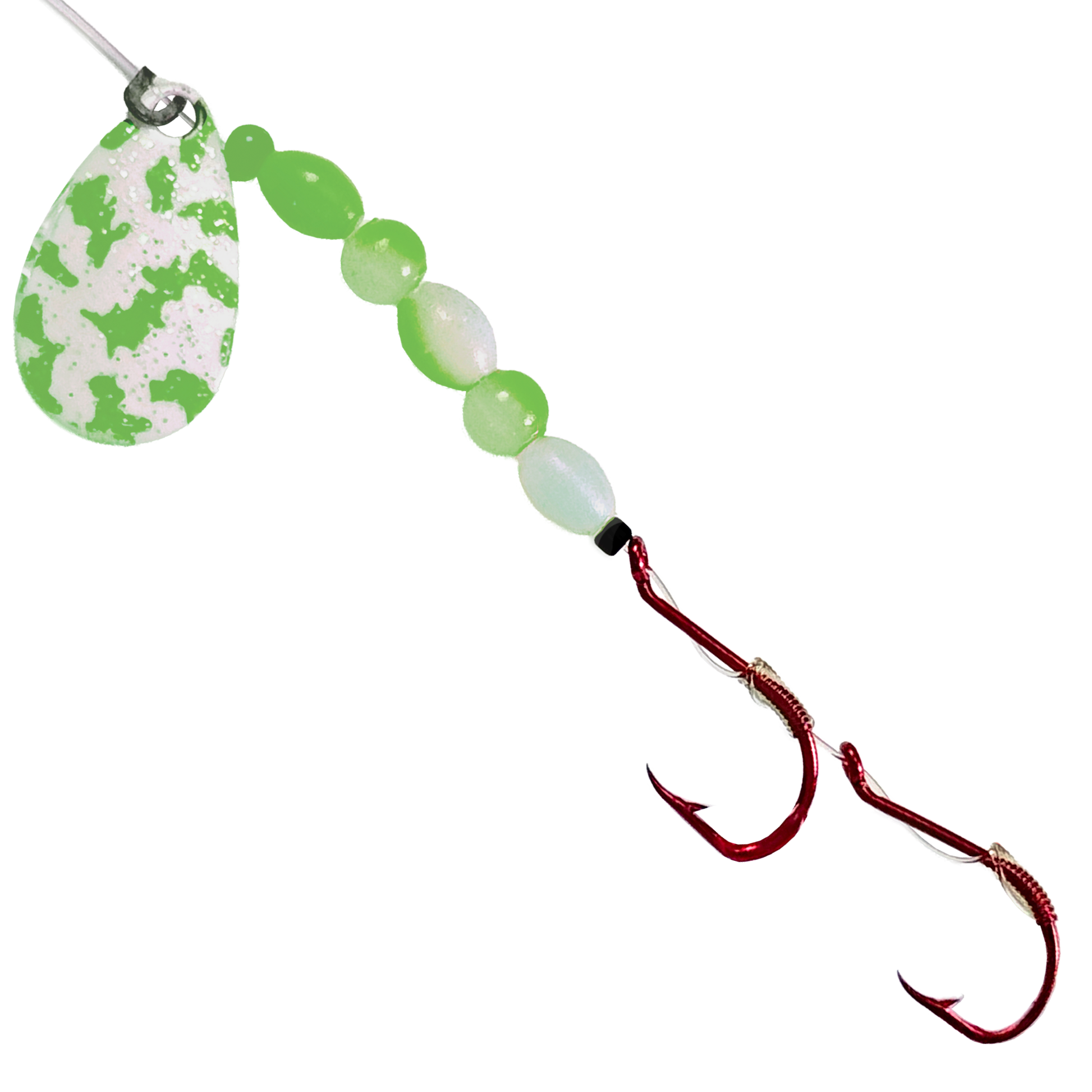 Uncle Larry's UV Glow Tiger Spinners in Special Tiger – Mad Irishmen for king salmon, kokanee, landlocked salmon - Catch America product image