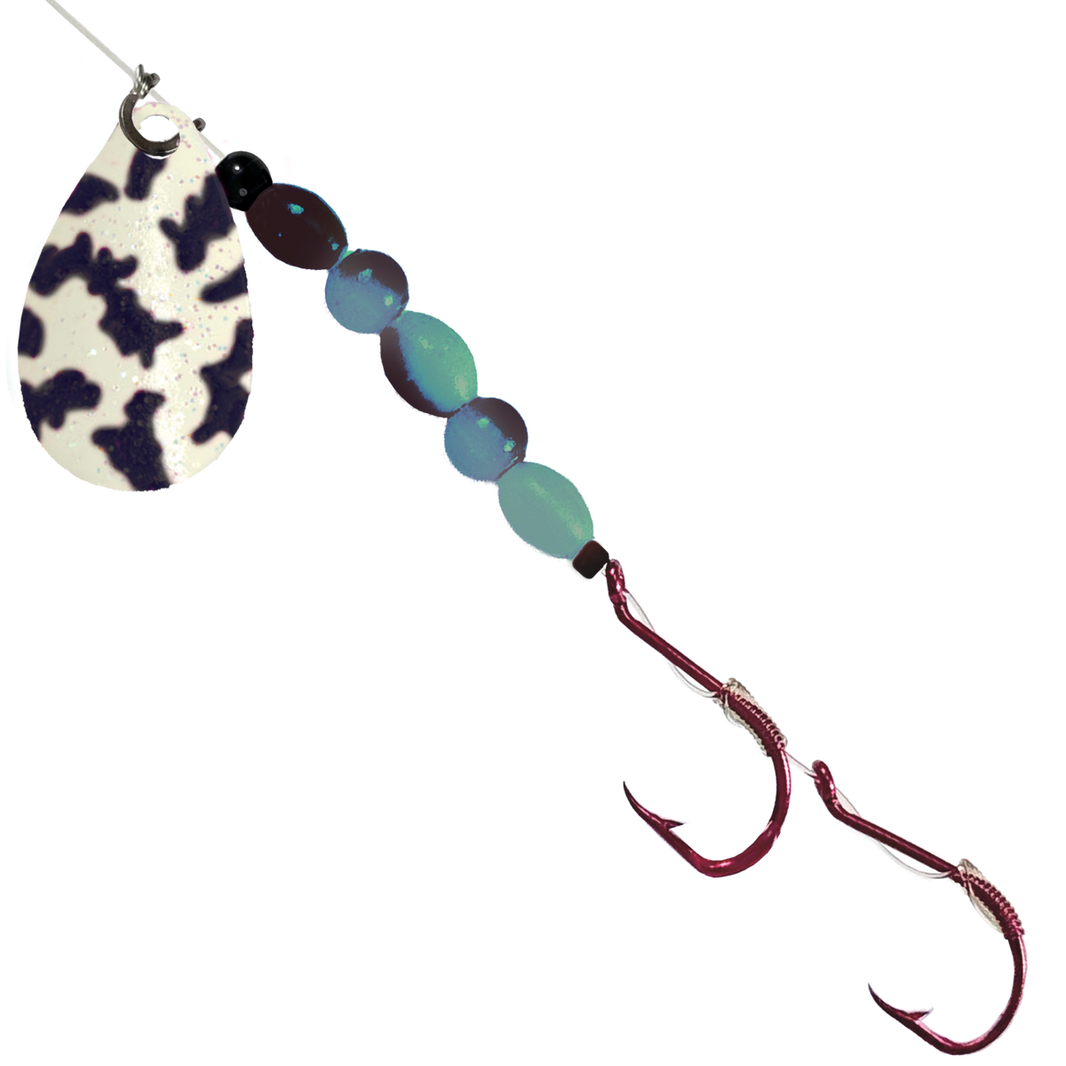 Uncle Larry's UV Glow Tiger Spinners in Special Tiger – Mad Rush for king salmon, kokanee, landlocked salmon - Catch America product image