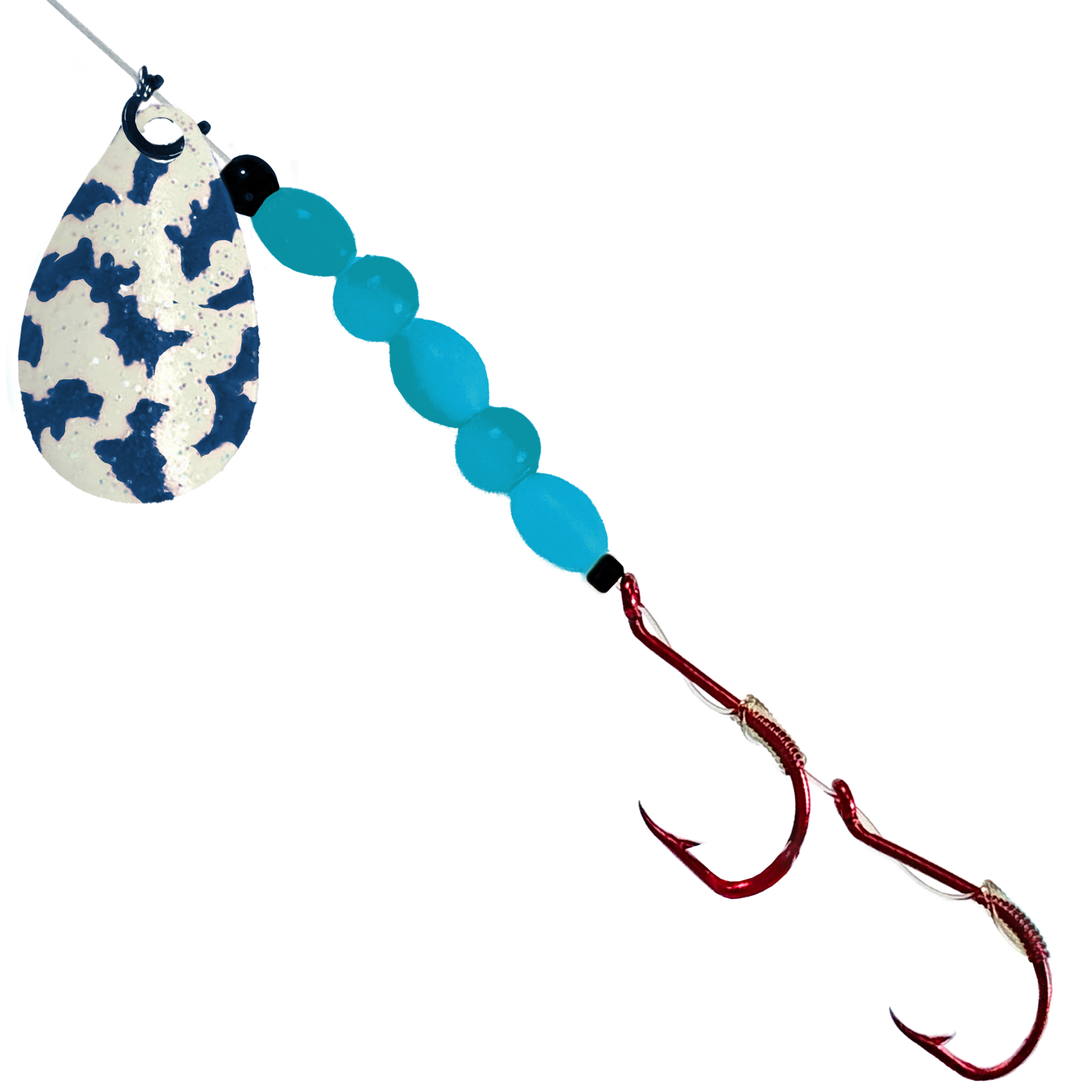 Uncle Larry's UV Glow Tiger Spinners in Special Tiger – Mad Temptation for king salmon, kokanee, landlocked salmon - Catch America product image