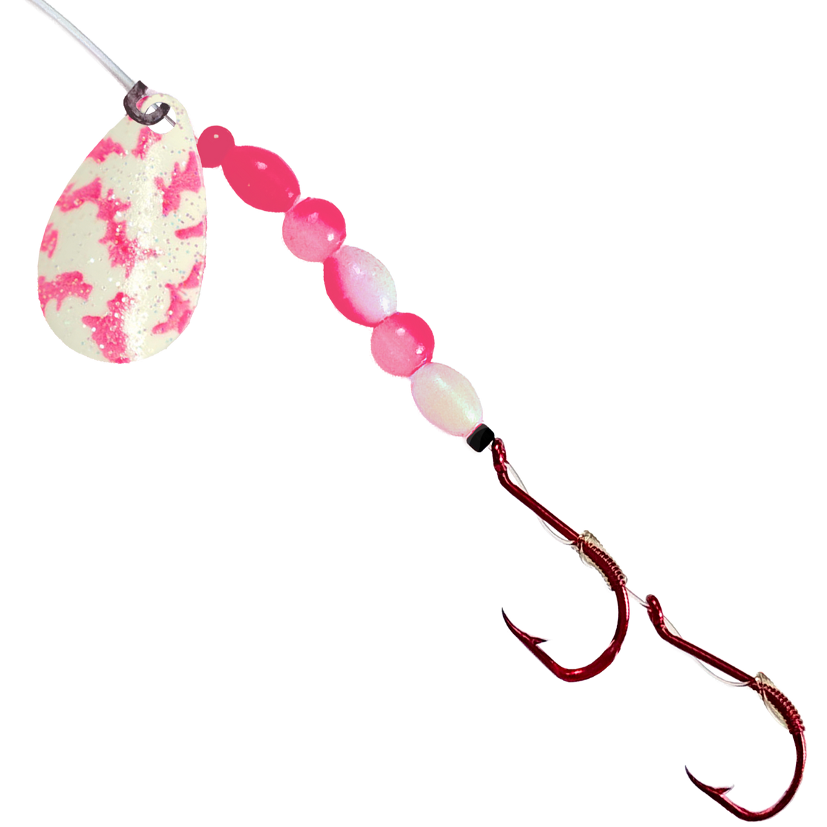 Uncle Larry's UV Glow Tiger Spinners in Special Tiger – Mad Passion for king salmon, kokanee, landlocked salmon - Catch America product image