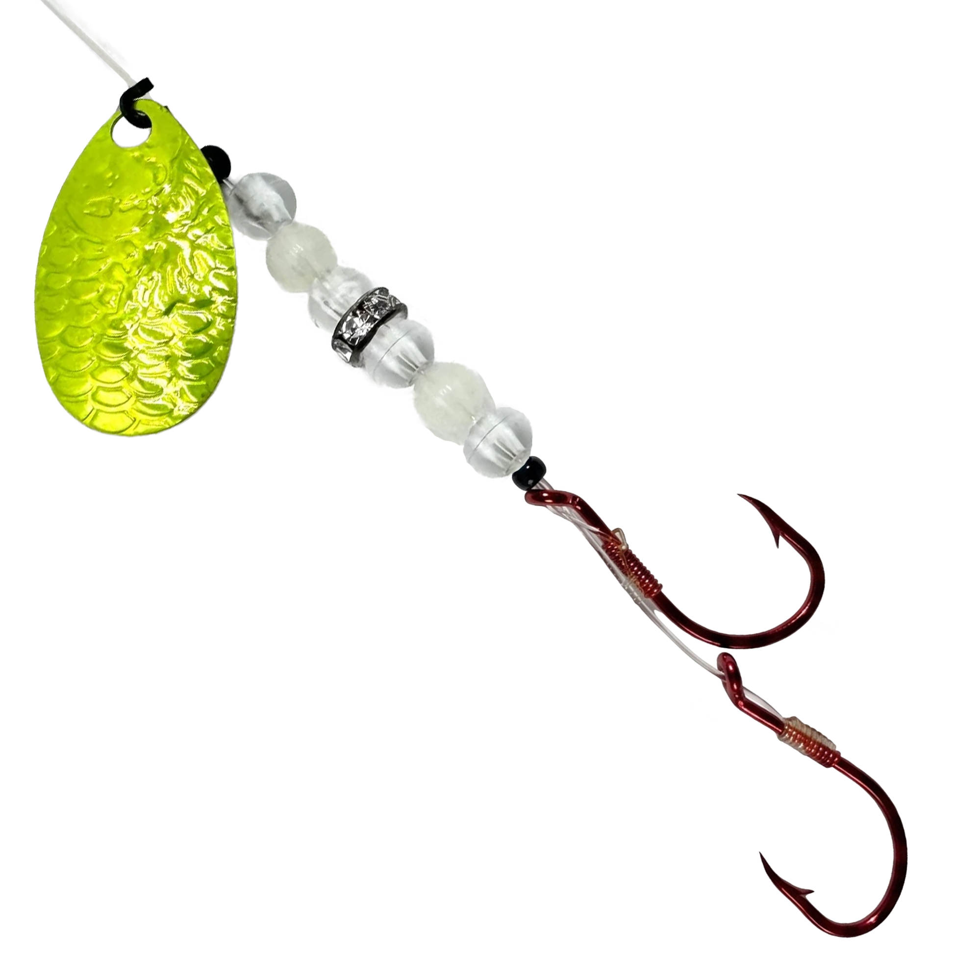 Uncle Larry's UV Glow Tiger Spinners in UV Glow Surprise for king salmon, kokanee, landlocked salmon - Catch America product image