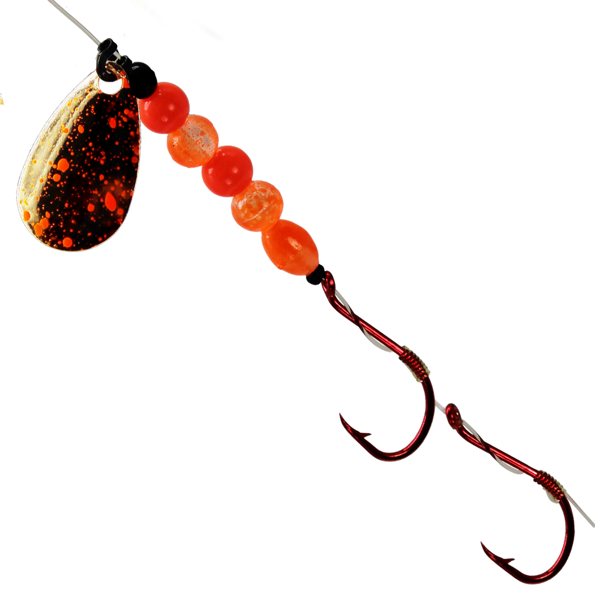 Uncle Larry's UV Glow Tiger Spinners in Special UV Glow - Orange/Gold for king salmon, kokanee, landlocked salmon - Catch America product image