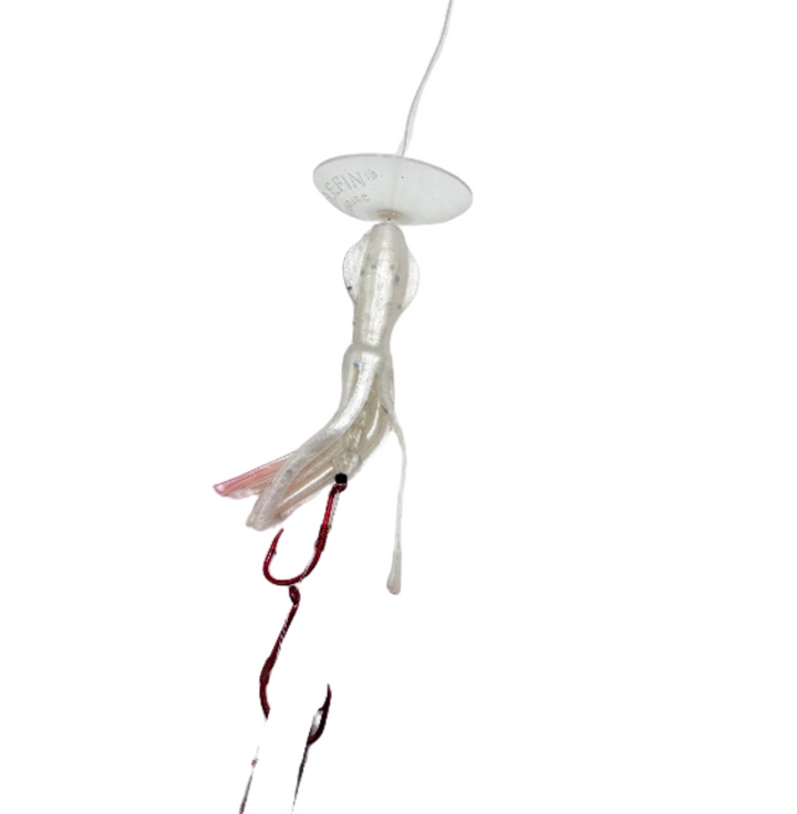 Trix Squids - Kokanee & Trout Hoochie in Pearl White for king salmon, kokanee, landlocked salmon - Catch America product image
