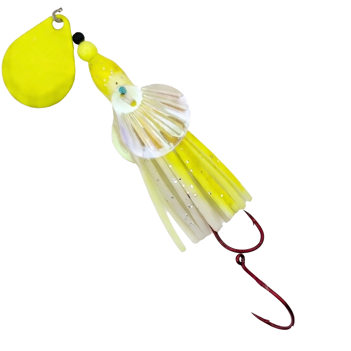 Wing Hoochies 2" - Trout & Landlocked King Squid in GLO Chartreuse for king salmon, landlocked salmon, trout - Catch America product image