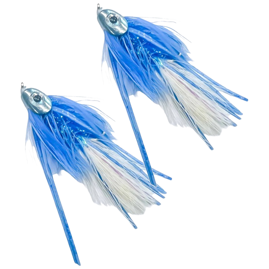 Metal Head Fly - Blue and White - 2 Pack