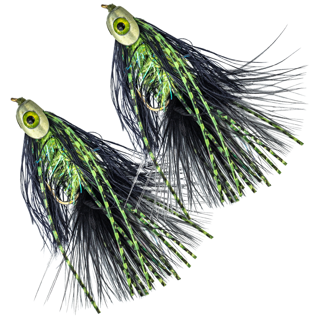 Metal Head Fly - Green and Black - 2 Pack