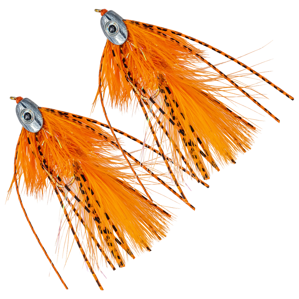 Metal Head Fly - Orange - 2 Pack